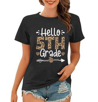 Cute Hello Fifth Grade Leopard Happy Last Day Of School Cool Gift Women T-shirt - Monsterry DE
