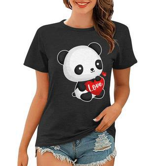 Cute Panda Holding A Heart Women T-shirt - Monsterry DE