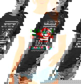 Dabbing Santa Claus Ugly Christmas Sweater Design Graphic Design Printed Casual Daily Basic Women T-shirt - Thegiftio