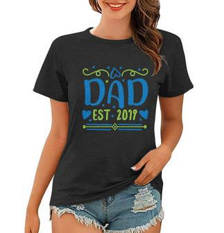 Dad Est 2019 Expecting Baby Fathers Day Gifts Cute Designs Women T-shirt - Thegiftio UK