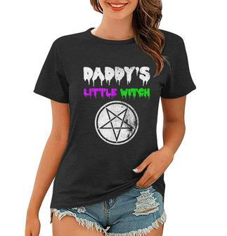 Daddys Little Witch Halloween Sexy Kinky Graphic Design Printed Casual Daily Basic Women T-shirt - Thegiftio UK