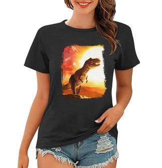 Desert Sun Galaxy Trex Dinosaur Women T-shirt - Monsterry