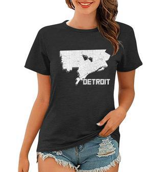 Detroit Illustration Map Tshirt Women T-shirt - Monsterry