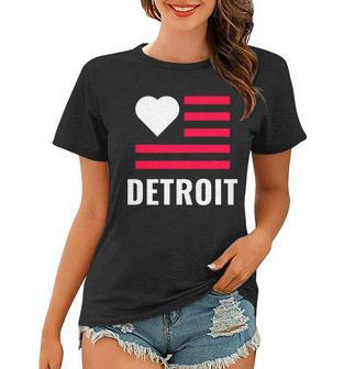 Detroit Usa Flag Love Women T-shirt - Thegiftio UK