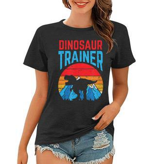 Dinosaur Trainer Retro Vintage Background Funny Halloween Women T-shirt - Thegiftio UK