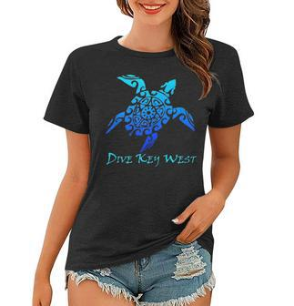 Dive Key West Vintage Tribal Turtle Scuba Vacation Gift Women T-shirt - Thegiftio UK
