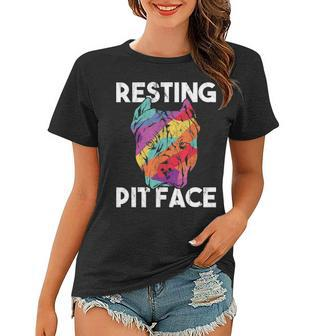 Dog Pitbull Resting Pit Face Vintage Women T-shirt - Thegiftio UK