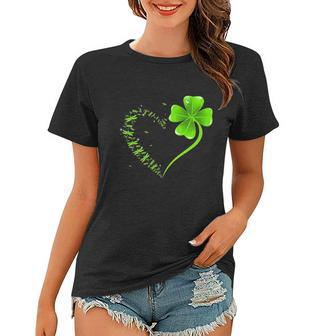 Dragonfly Heart Irish Shamrock Heart Clover St Patrick Day Women T-shirt - Thegiftio UK