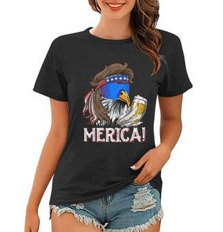 Eagle Mullet 4Th Of July Beer Usa American Flag Merica Cool Gift Women T-shirt - Monsterry CA