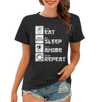 Eat Sleep Anime Repeat Tshirt Women T-shirt - Monsterry UK