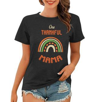 Fall Rainbow One Thankful Mama Gift For Mom Women T-shirt - Seseable