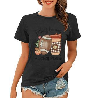 Falling Leaves And Football Please Thanksgiving Quote V3 Women T-shirt - Monsterry DE