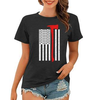 Firefighter Axe American Flag Women T-shirt - Monsterry AU