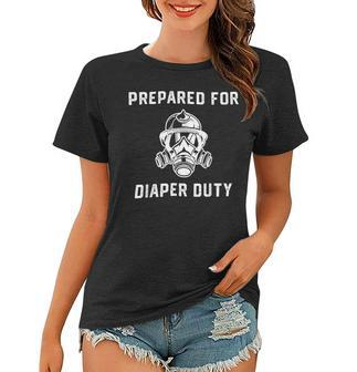 Firefighter Funny Firefighter New Dad Promoted Daddy Humor Fathers Day Women T-shirt - Seseable