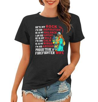 Firefighter Proud To Be A Firefighter Wife Fathers Day Women T-shirt - Seseable