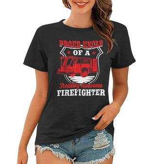 Firefighter Wildland Fireman Volunteer Firefighter Uncle Fire Truck Women T-shirt - Seseable