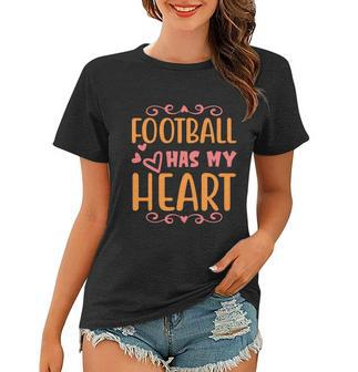 Football Has My Heart Halloween Quote V2 Women T-shirt - Monsterry