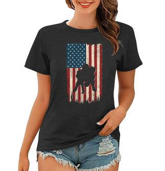 Football Lineman American Flag Sports Fan Women T-shirt - Monsterry AU