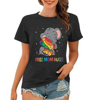 Free Mom Hugs Lgbt Mother Elephant Rainbow Womens Gift Women T-shirt - Thegiftio UK