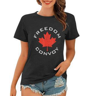 Freedom Convoy 2022 Canadian Trucker Tees Maple Leaf Tshirt Women T-shirt - Monsterry