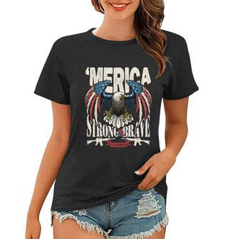 Funny 4Th Of July Usa Flag American Patriotic Eagle Gift Women T-shirt - Monsterry