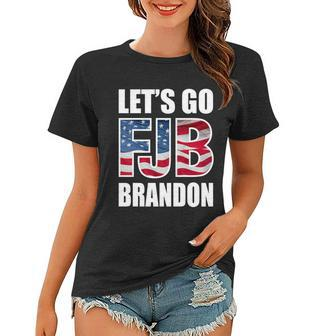 Funny Anti Biden Fjb Lets Go Brandon Fjb Flag Image Apparel Women T-shirt - Monsterry DE