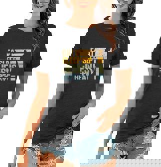 Funny Christian Eat Sleep Jesus Repeat Vintage Women T-shirt - Thegiftio