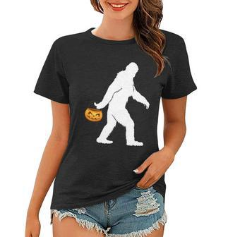 Funny Halloween Bigfoot Sasquatch Halloween Pumpkin Graphic Design Printed Casual Daily Basic Women T-shirt - Thegiftio UK