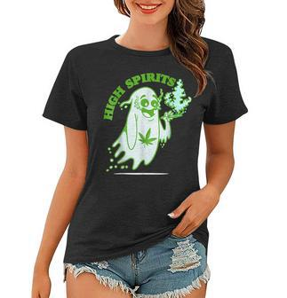 Funny Halloween Marijuana Cannabis Ghost Design Weed Smokers Women T-shirt - Thegiftio UK