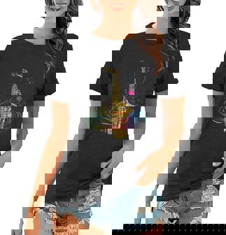 Funny Sax Player Gift Funny Idea Saxophonist Music Notes Saxophone Gift Tshirt Women T-shirt - Monsterry