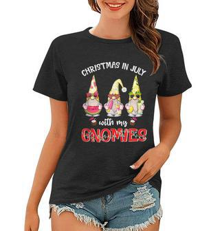 Funny Summer Vacation Gnomies Gnomes For Christmas In July Women T-shirt - Monsterry CA