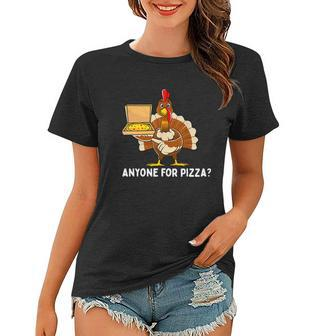 Funny Thanksgiving Turkey Pizza Gift Graphic Design Printed Casual Daily Basic Women T-shirt - Thegiftio UK