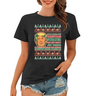 Funny Trump Ugly Christmas Sweater Women T-shirt - Monsterry AU