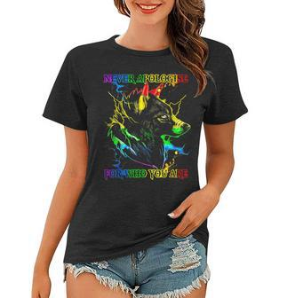 Gay Wolfs Rainbow Wolfs Skin Gay Pride Lgbt Women T-shirt - Thegiftio