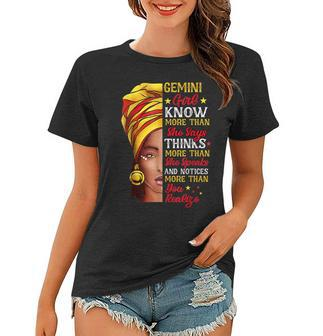 Gemini Girl Queen Melanin Afro Queen Black Zodiac Birthday Women T-shirt - Seseable
