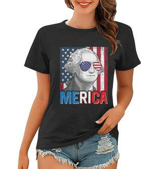 George Washington 4Th Of July Merica Men Women American Flag Women T-shirt - Monsterry CA