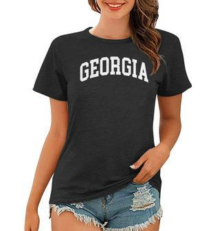 Georgia Us College Font Proud American Usa States Women T-shirt - Thegiftio UK