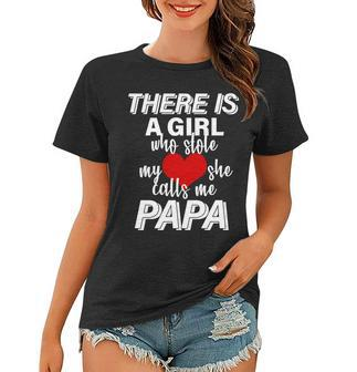 Girl Who Stole My Heat Calls Me Papa Fathers Day Tshirt Women T-shirt - Monsterry UK