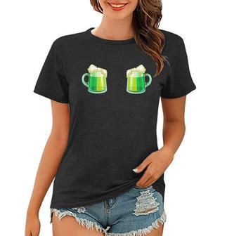 Green Beer Boobs - St Patricks Day T-Shirt Graphic Design Printed Casual Daily Basic Women T-shirt