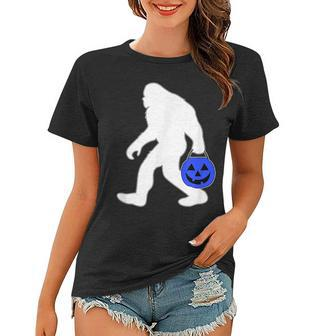 Halloween Autism Blue Pumpkin Bucket Trick Or Treat Bigfoot Women T-shirt - Seseable