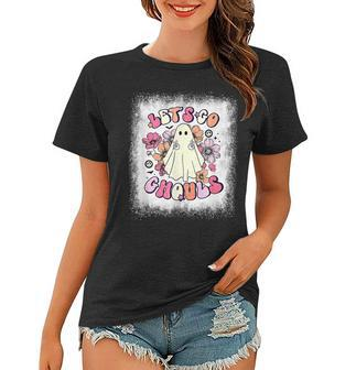 Halloween Bleached Let’S Go Ghouls Floral Party Trick Or Women T-shirt - Thegiftio UK