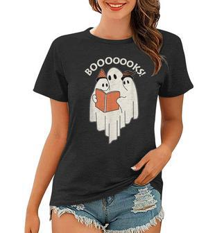 Halloween Booooks Cute Ghost Reading Library Books Halloween V3 Women T-shirt - Thegiftio UK