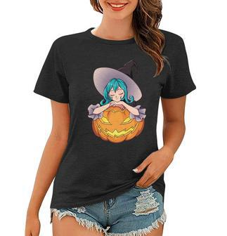 Halloween Cute Anime Witch Pumpkin V2 Women T-shirt - Thegiftio UK