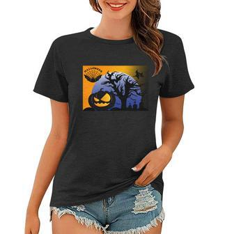 Halloween Pumpkin Bat Halloween Quote Women T-shirt - Monsterry