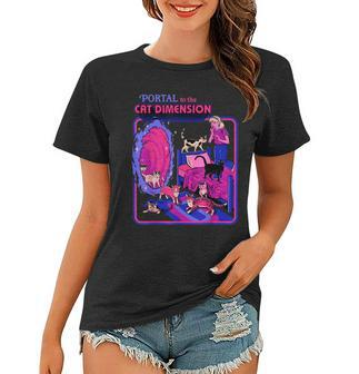 Halloween Retro Portal To The Cat Dimension Funny Graphic Design Printed Casual Daily Basic Women T-shirt - Thegiftio UK