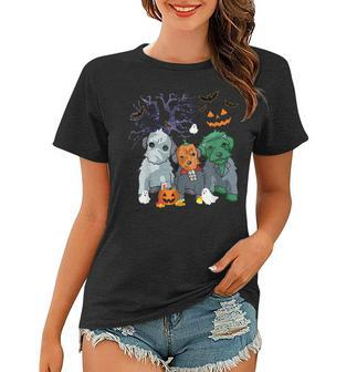 Halloween Schnoodle Dog Witch Schnoodle Dog Lovers Women T-shirt - Seseable