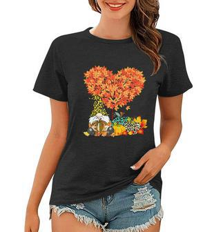 Happy Fall Yall Gnome Leopard Pumpkin Funny Autumn Gnome Graphic Design Printed Casual Daily Basic Women T-shirt