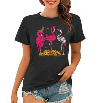 Happy Flamingoween Witch Pumpkin Mummy Flamingo Halloween V2 Women T-shirt - Thegiftio UK