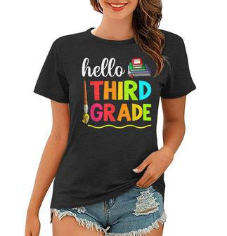 Hello Third Grade Boy Kids Teachers Girl Students 3Rd Grade Women T-shirt - Seseable