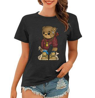 Hip Hop Teddy Bear With Gun Get Money Rap Music Lover Gift Women T-shirt - Monsterry AU